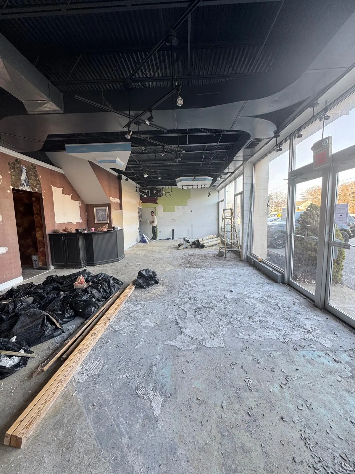Commercial storefront floor: before